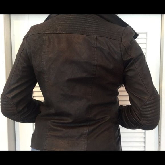Sarah Berman Studded Leather Moto Jacket - Picture 3 of 7